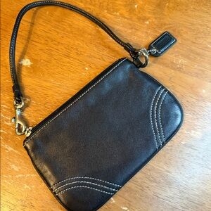 Coach Black Leather Wristlet